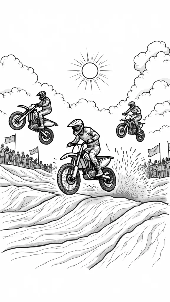 coloriage de vélo de terre supercross